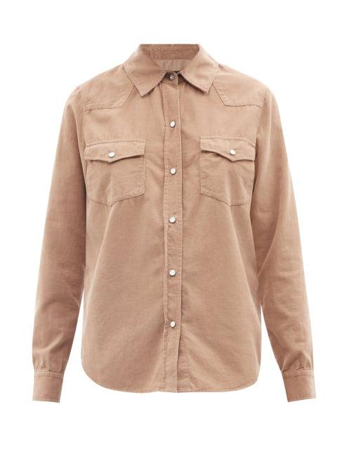 Nili Lotan - Annika Flap-pocket Cotton-pincord Shirt - Womens - Khaki
