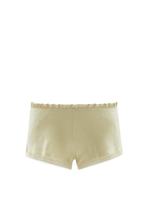 Ladies Lingerie Carine Gilson - Lace-trimmed Silk-satin Pyjama Shorts - Womens - Gold