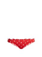 Matchesfashion.com Marysia - Antibes Scallop Edged Bikini Briefs - Womens - Red
