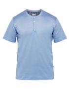 Matchesfashion.com Zimmerli - Short Sleeved Cotton Henley T Shirt - Mens - Light Blue