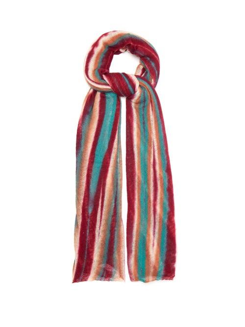 Matchesfashion.com Missoni - Striped Cashmere Scarf - Womens - Pink Multi