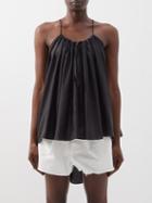 Raey - Adjustable-front Cotton-blend Cami - Womens - Black