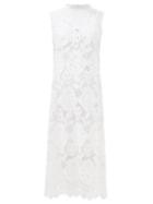 Dolce & Gabbana - Broderie-anglaise Cotton-blend Midi Dress - Womens - White