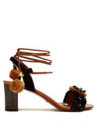 Dolce & Gabbana Flower-appliqu Embellished Raffia Sandals