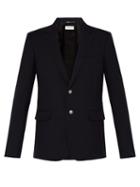 Matchesfashion.com Saint Laurent - Slim Fit Single Breasted Wool Blazer - Mens - Navy