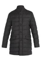 Matchesfashion.com Moncler - Keid Quilted Down Filled Wool Coat - Mens - Dark Grey