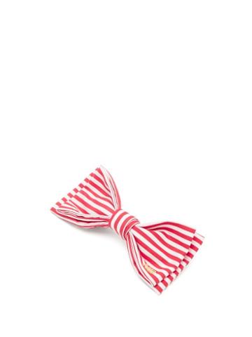 Matchesfashion.com Hillier Bartley - Striped Bow Satin Hair Clip - Womens - Red White