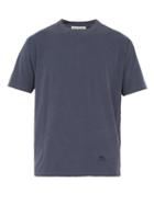 Matchesfashion.com Acne Studios - Logo Embroidered Cotton T Shirt - Mens - Navy