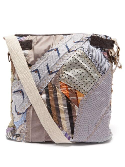 By Walid - Panelled Silk And Wool Cross-body Bag - Mens - Multi