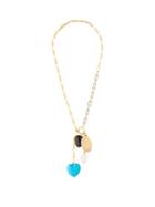 Matchesfashion.com Timeless Pearly - Stone & Charm Drop Gold Plated Necklace - Womens - Blue
