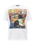 Junya Watanabe - Lo Fi Illustrative-print Cotton-jersey T-shirt - Mens - White