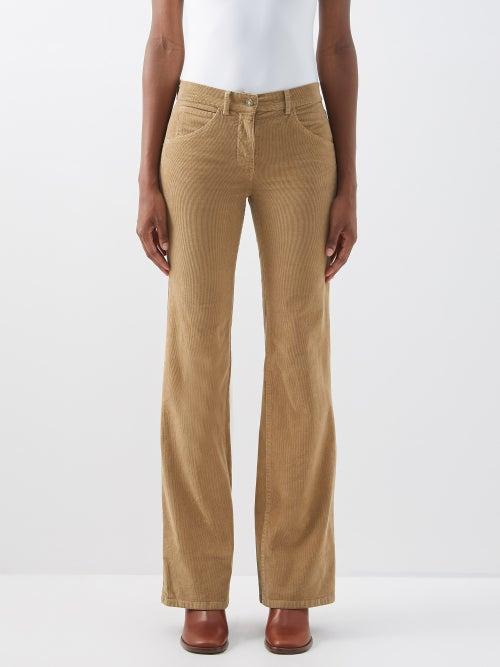 Nili Lotan - Celia Bootcut Cotton-blend Corduroy Trousers - Womens - Beige