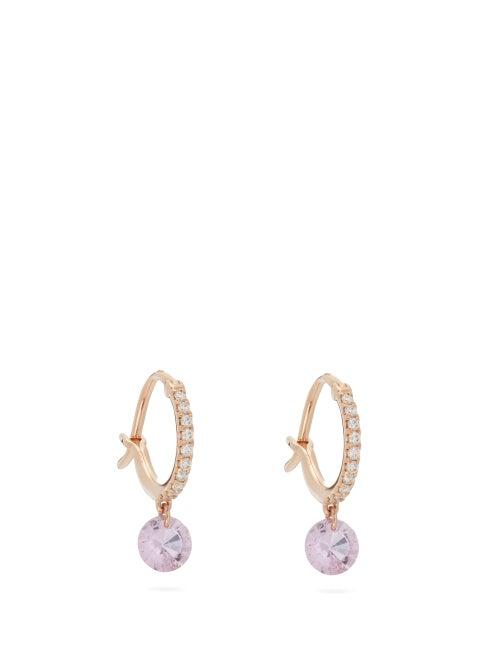 Matchesfashion.com Raphaele Canot - Sapphire & 18kt Rose Gold Earrings - Womens - Pink