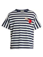 Gucci Heart And Dagger-appliqu Striped Cotton T-shirt