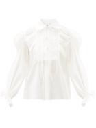 Matchesfashion.com Horror Vacui - Pernille Scalloped Cotton Top - Womens - White
