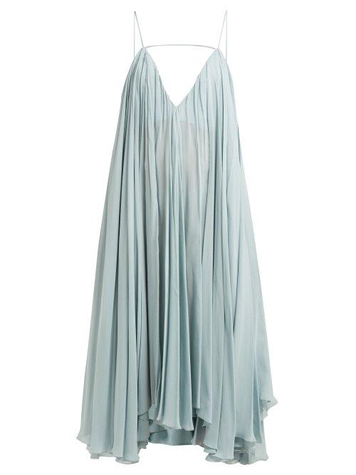 Matchesfashion.com Jacquemus - Bellezza Low Back Chiffon Midi Dress - Womens - Light Blue