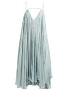 Matchesfashion.com Jacquemus - Bellezza Low Back Chiffon Midi Dress - Womens - Light Blue