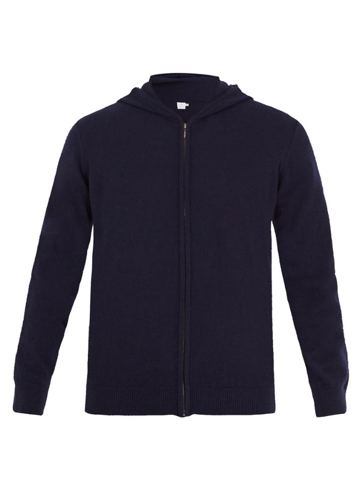 Sunspel Hooded Zip-through Cashmere Sweater
