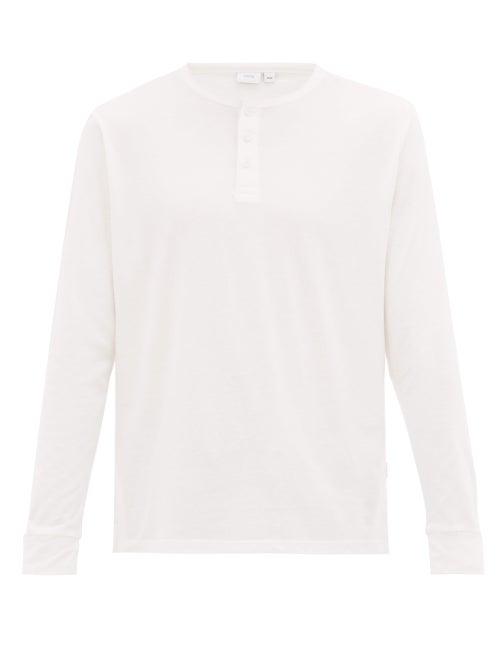 Matchesfashion.com Onia - Miles Long-sleeve Cotton-blend Henley T-shirt - Mens - White