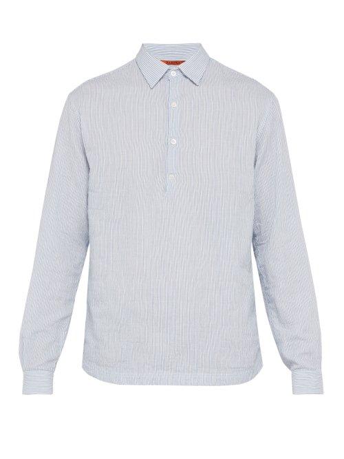 Matchesfashion.com Barena Venezia - Striped Cotton Seersucker Shirt - Mens - Blue Multi