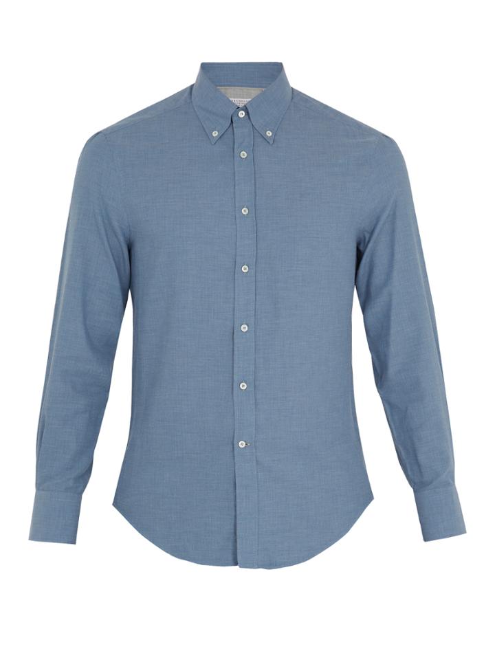 Brunello Cucinelli Button-down Collar Single-cuff Cotton Shirt