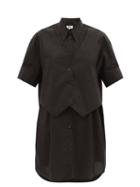 Ladies Rtw Mm6 Maison Margiela - Waistcoat-panel Cotton-poplin Shirt Dress - Womens - Black