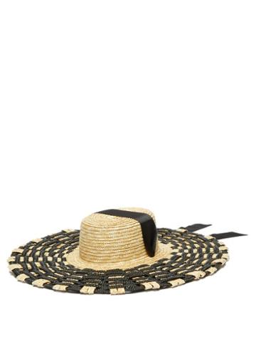 Matchesfashion.com Eliurpi - Braided Straw Hat - Womens - Black