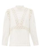 Matchesfashion.com Sea - Victoria Embroidered Pintucked Cotton Blouse - Womens - White