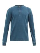 Matchesfashion.com Rrl - Cotton-mesh Henley Shirt - Mens - Blue