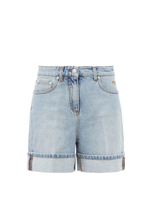 Matchesfashion.com Msgm - Turn-up Denim Shorts - Womens - Denim