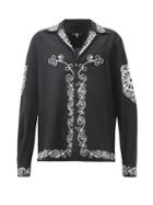 Matchesfashion.com Edward Crutchley - Tape-embroidered Wool-blend Twill Shirt - Mens - Black