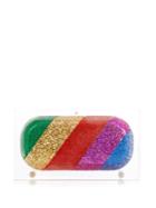 Sarah's Bag Rainbow Pill Glitter Perspex Clutch