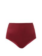 Matchesfashion.com The Fold D+ Swim - The Rise High-waist Bikini Briefs - Womens - Burgundy
