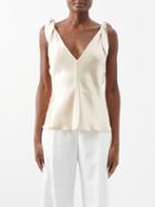 Gabriela Hearst - Arrow Tie-shoulder Silk Cami Top - Womens - Champagne