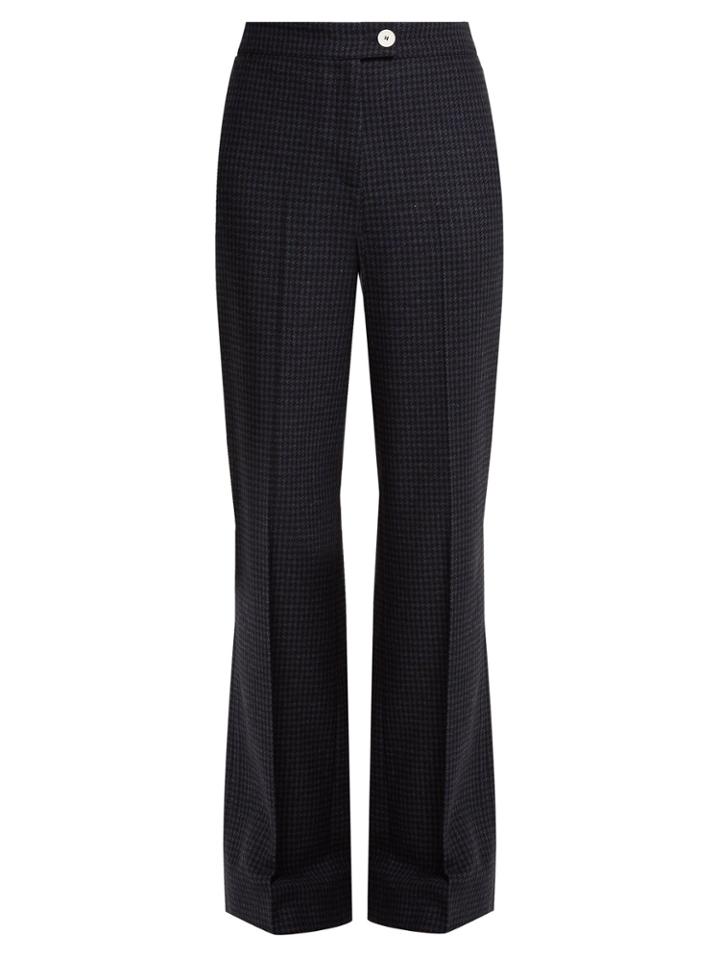 Alexachung Hound's-tooth Checked Wool-blend Trousers