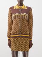 Dodo Bar Or - Ryo Crystal-embellished Geometric-jacquard Jacket - Womens - Brown Multi