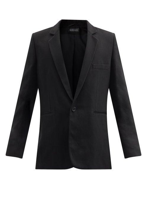 Matchesfashion.com Ann Demeulemeester - Single-breasted Cotton-blend Blazer - Mens - Black
