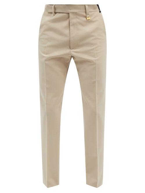 Fendi - Logo-ring Tailored Trousers - Mens - Cream