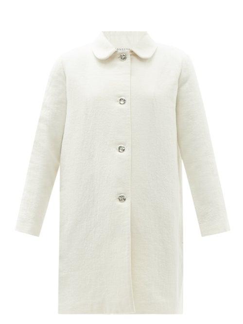 Matchesfashion.com A.p.c. - Poupe Single-breasted Crepe Coat - Womens - Ivory