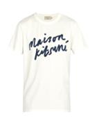 Matchesfashion.com Maison Kitsun - Logo Print Cotton T Shirt - Mens - White