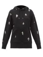 Matchesfashion.com Givenchy - Crystal-embellished Cotton Hooded Sweatshirt - Womens - Black White