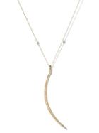 Mizuki - Crescent Diamond, Pearl & 14kt Gold Necklace - Womens - Pearl