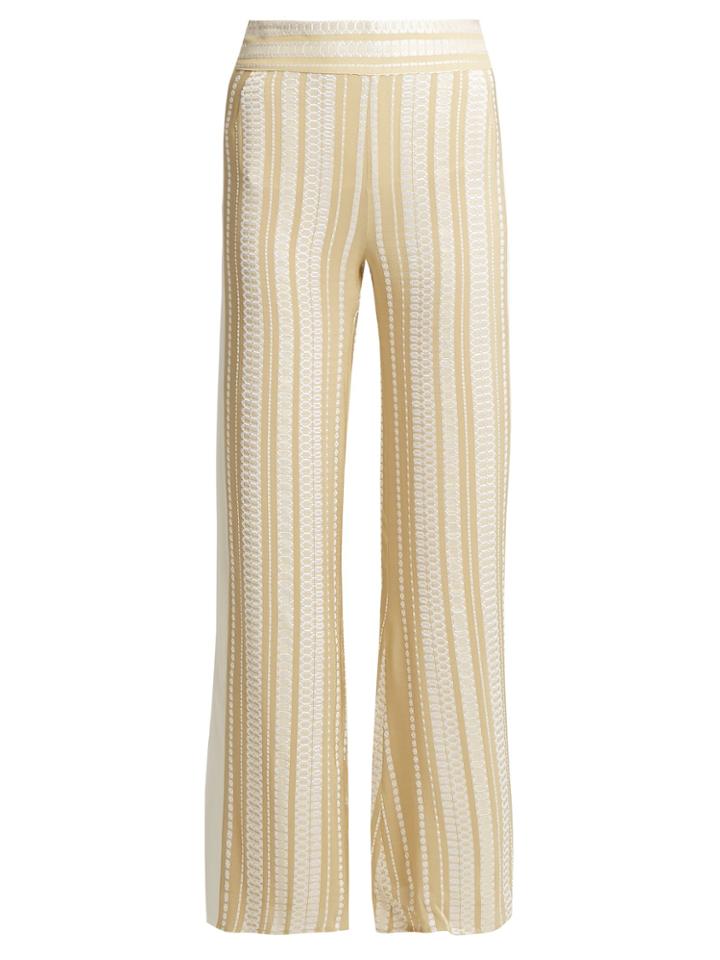 Zeus + Dione Alcyone Striped Silk-blend Trousers