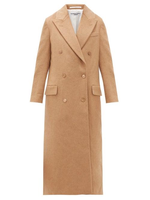 Matchesfashion.com Katharine Hamnett London - Simona Double Breasted Camel Coat - Womens - Camel