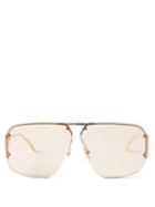 Bottega Eyewear - Aviator Metal Sunglasses - Mens - Gold Brown