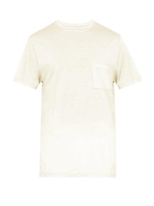 Matchesfashion.com King & Tuckfield - Vanilla Ice Patch Pocket Merino Wool T Shirt - Mens - Cream