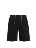 Gmbh Cyrus Zip-detail Wide-leg Denim Shorts