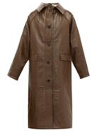Matchesfashion.com Kassl Editions - Vinyl Coated Linen Blend Coat - Womens - Brown Multi