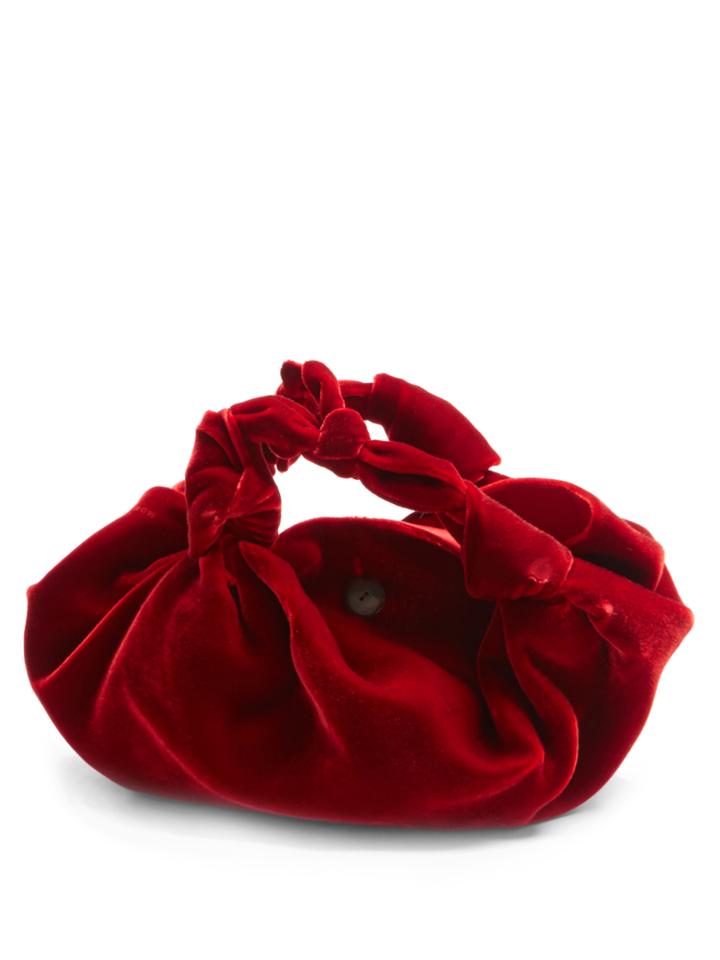The Row The Ascot Small Velvet Clutch
