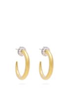 Matchesfashion.com Ryan Storer - Crystal Embellished Hoop Earrings - Womens - Gold